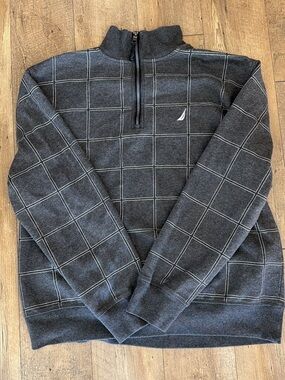 Nautica Men's Charcoal Quarter-Zip Pullover